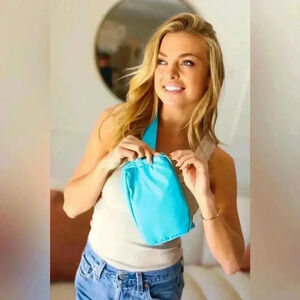 Aqua Blue Crossbody Belt Sling Bag